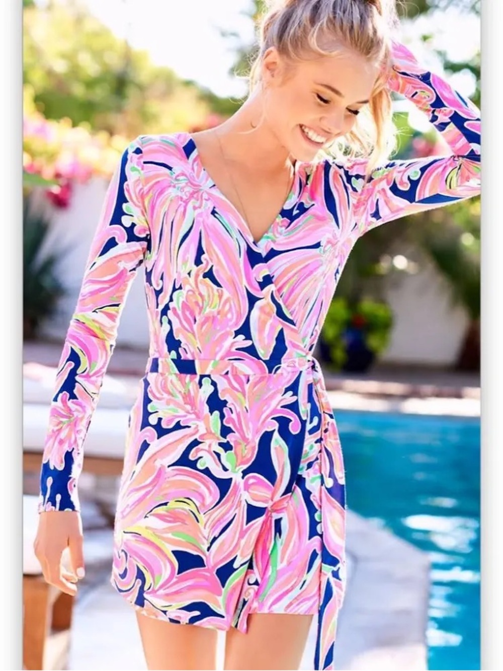 Lilly Pulitzer Tiki Wrap Romper XL